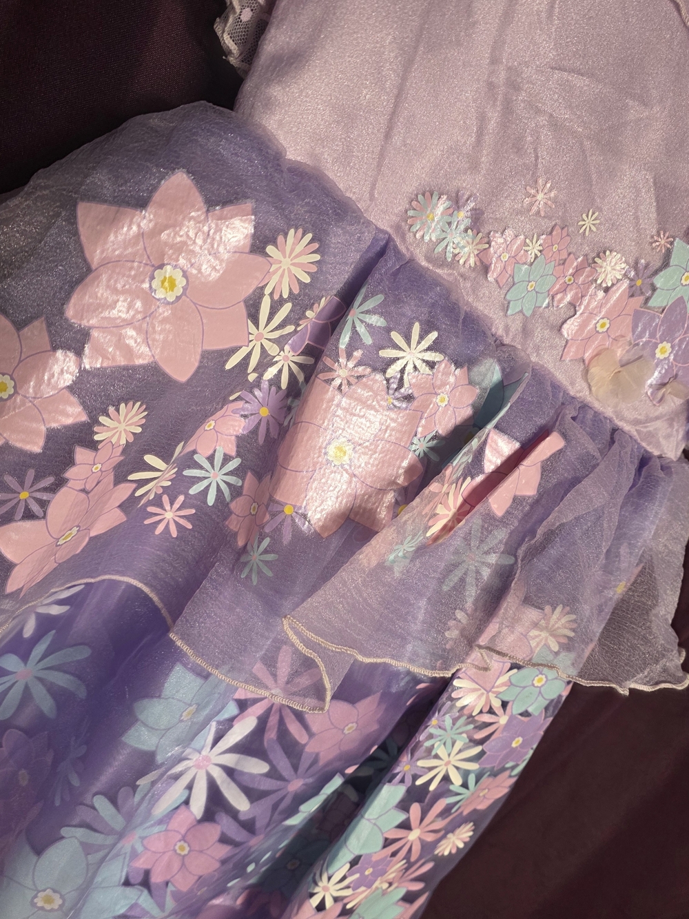 Purple Floral Fairy Kids Costume Dress - Picture 2 of 8